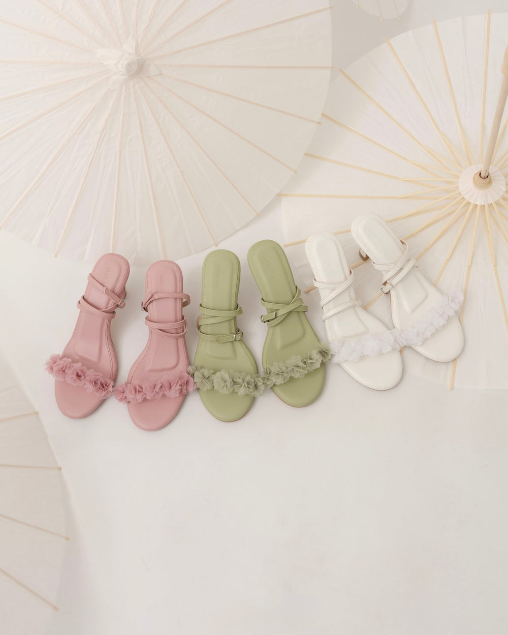 sage white pink