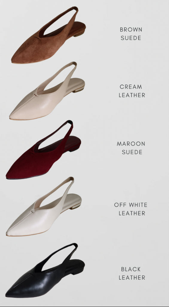 brown suede cream leather maroon suede off white leather black leather