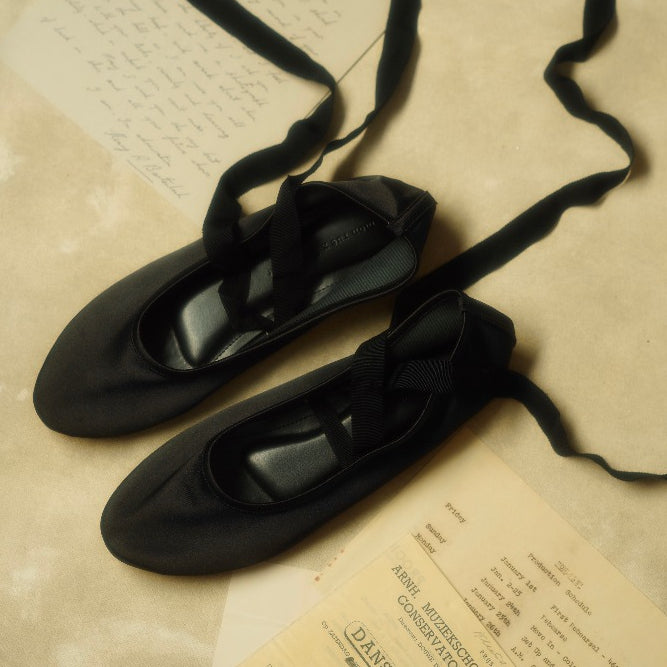 black ballet flats