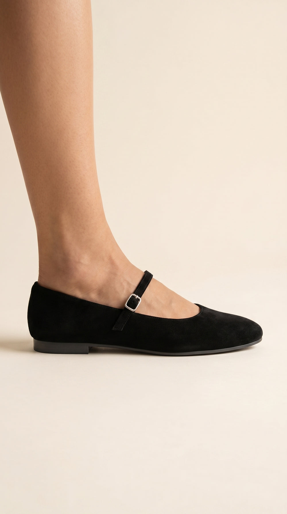 black suede caprice flats 