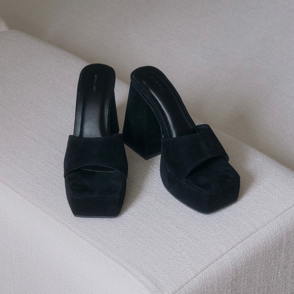 Pair of black suede 